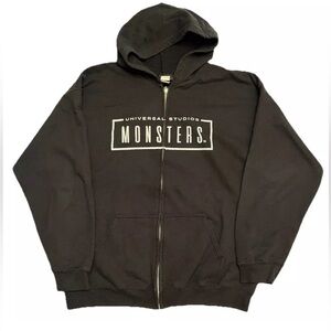 Universal Studios Monsters Graphic Zip Up Hoodie L Unisex